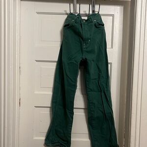 Reformation High Rise Jeans in Green